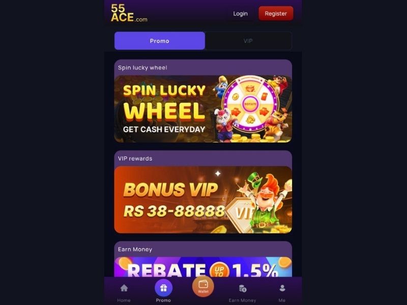 бонусы и акции в приложении 55 Ace