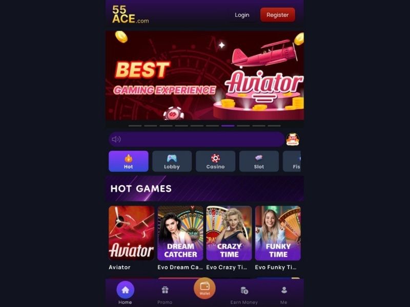 Играть в Aviator в казино 55 Ace