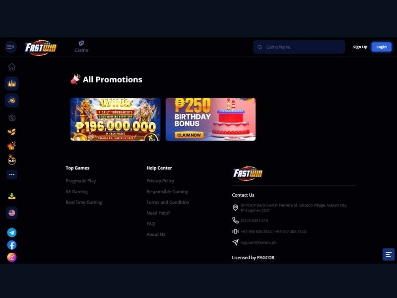бонусы и акции в приложении FastWin