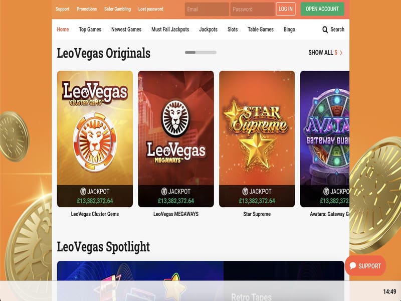 LeoVegas онлайн казиносының бонустары